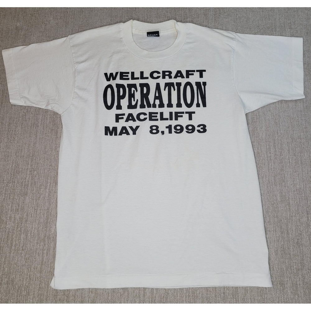 Vintage Wellcraft Operation Facelift 1993 T Shirt Single Stitch USA Screen Stars